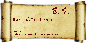 Bukszár Ilona névjegykártya